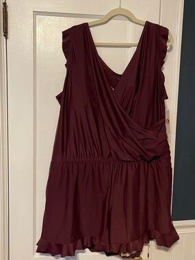Deep Berry Honeymark Women’s Swim Romper 5XL